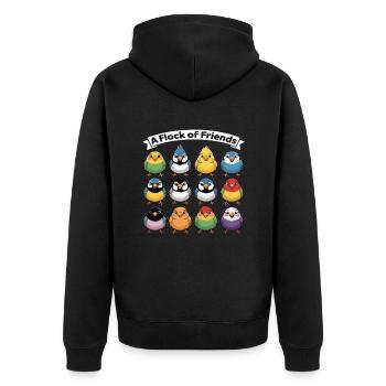 Une volée d’amis perroquet enfants oiseau - Veste à capuche bio Premium Unisexe - noir - Dos - Nico (187cm)