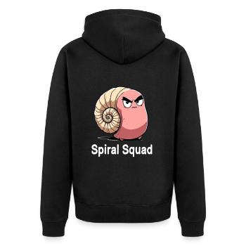 Cartoon Ammoniten Fossilien Urzeit - Unisex Premium Bio Zip Hoodie - Schwarz - Hinten - Nico (187cm)