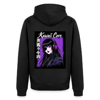 Cyberpunk Girl Kawaii Core - Unisex Premium Organic Zip Hoodie - black - Back - Nico (187cm)