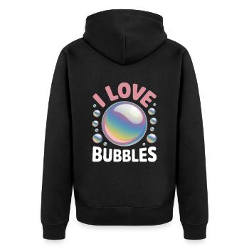 J’aime les bulles de savon Bulles pour enfants - Veste à capuche bio Premium Unisexe - noir - Dos - Nico (187cm)