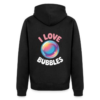 J’aime les bulles de savon Bulles pour enfants - Veste à capuche bio Premium Unisexe - noir - Dos - Nico (187cm)