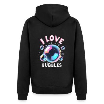J’aime les bulles de savon Bulles pour enfants - Veste à capuche bio Premium Unisexe - noir - Dos - Nico (187cm)