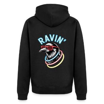 Ravin' Rabe pour les festivals techno - Veste à capuche bio Premium Unisexe - noir - Dos - Nico (187cm)