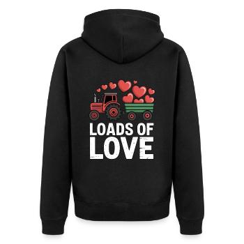 Loads Of Love Valentine Day Love Tractor - Veste à capuche bio Premium Unisexe - noir - Dos - Nico (187cm)