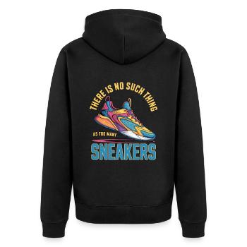 To Many Sneakers Sneaker Turnschuhe - Unisex Premium Organic Zip Hoodie - black - Back - Nico (187cm)