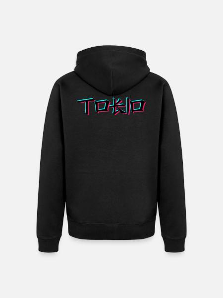 Tokio - Unisex Premium Bio Zip Hoodie - Schwarz