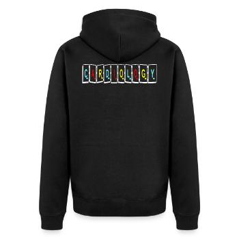Kardiologin und Kardiologen Geschenk - Unisex Premium Bio Zip Hoodie - Schwarz - Hinten - Nico (187cm)