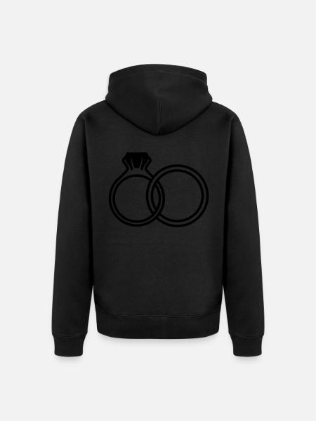 Eheringe symbol - Unisex Premium Bio Zip Hoodie - Schwarz