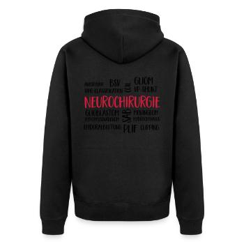 neurosurgery cloud - Unisex Premium Organic Zip Hoodie - black - Back - Nico (187cm)