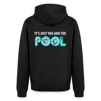 Schwimmen Schwimmer Schwimmen Shirt Schwimmen Gesc - Unisex Premium Bio Zip Hoodie - Schwarz - Hinten - Nico (187cm)