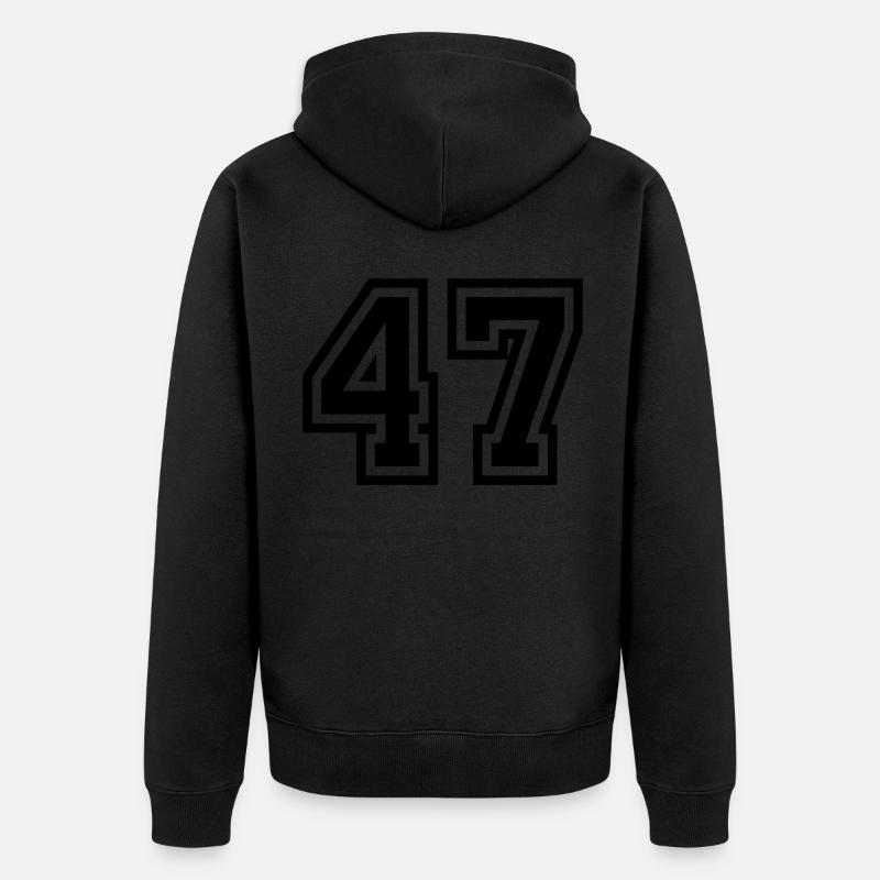 47 Zahl symbol - Unisex Premium Bio Zip Hoodie - Schwarz