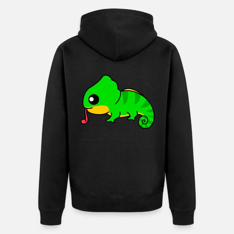 Caméléon Comic Animal - Veste à capuche bio Premium Unisexe - noir