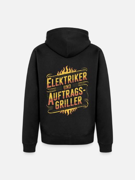 Elektriker und Auftragsgriller - Unisex Premium Bio Zip Hoodie - Schwarz