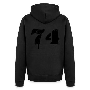 Symbole numérique 74 - Veste à capuche bio Premium Unisexe - noir - Dos - Nico (187cm)