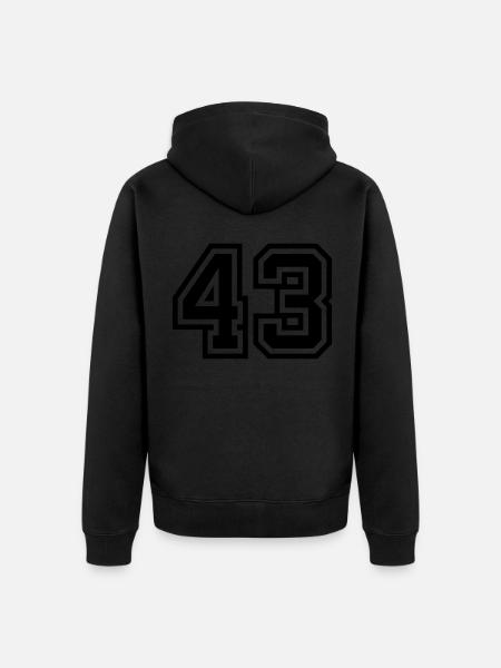 43 Number symbol - Unisex Premium Organic Zip Hoodie - black