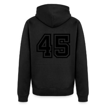 Symbole numérique 45 - Veste à capuche bio Premium Unisexe - noir - Dos - Nico (187cm)