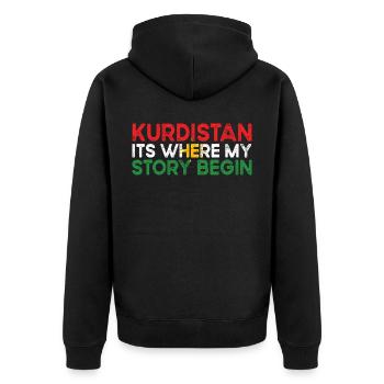 Kurdistan - Veste à capuche bio Premium Unisexe - noir - Dos - Nico (187cm)