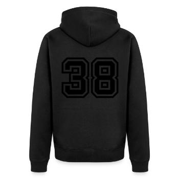Symbole numérique 38 - Veste à capuche bio Premium Unisexe - noir - Dos - Nico (187cm)