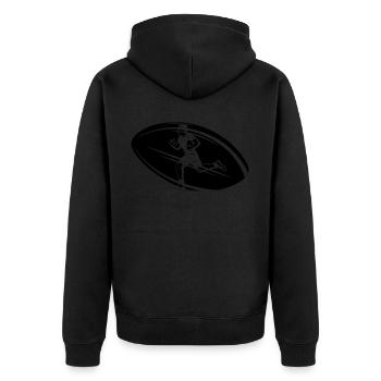 Rétro Rugby Rugby Fan Rugby Rugby Rugby Jouer - Veste à capuche bio Premium Unisexe - noir - Dos - Nico (187cm)