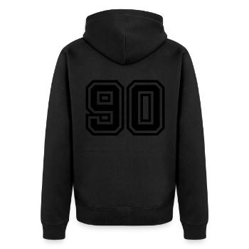 90 number symbol - Unisex Premium Organic Zip Hoodie - black - Back - Nico (187cm)