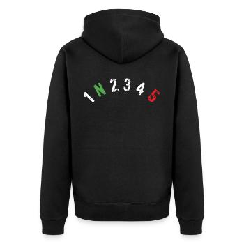 Motorcycle - For bikers - Unisex Premium Organic Zip Hoodie - black - Back - Nico (187cm)