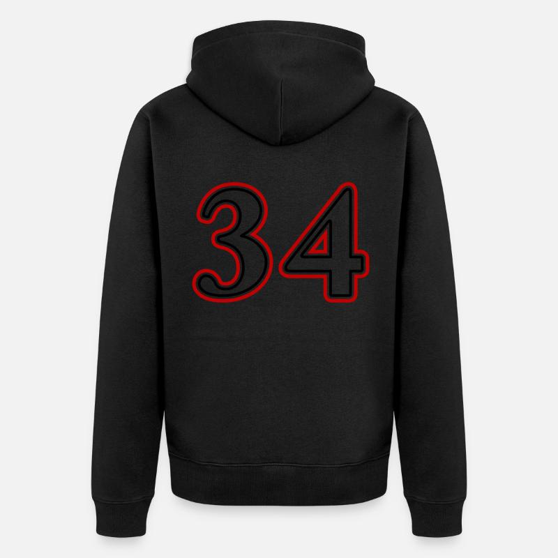 34 Numéro de numéro - Veste à capuche bio Premium Unisexe - noir