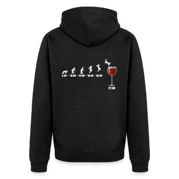 Endlich Abends Und Wein Zeit Für Wein-Liebhaber We - Unisex Premium Bio Zip Hoodie - Schwarz - Hinten - Nico (187cm)
