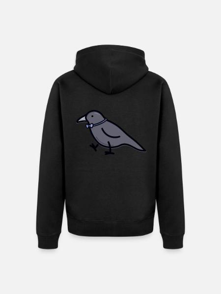 Cute Crow - Unisex Premium Organic Zip Hoodie - black