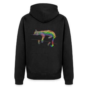 Rainbow Leopard - Unisex Premium Organic Zip Hoodie - black - Back - Nico (187cm)
