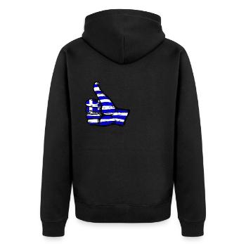 Drapeau de la Grèce OK Symbole utilisé - Veste à capuche bio Premium Unisexe - noir - Dos - Nico (187cm)