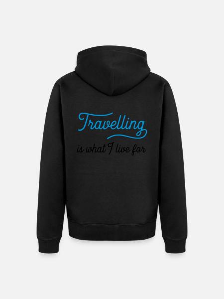 travellingiswhat - Unisex Premium Organic Zip Hoodie - black