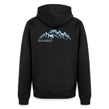 Alpine skiing, downhill skiing, winter holidays in the mountains - Unisex Premium Organic Zip Hoodie - black - Back - Nico (187cm)
