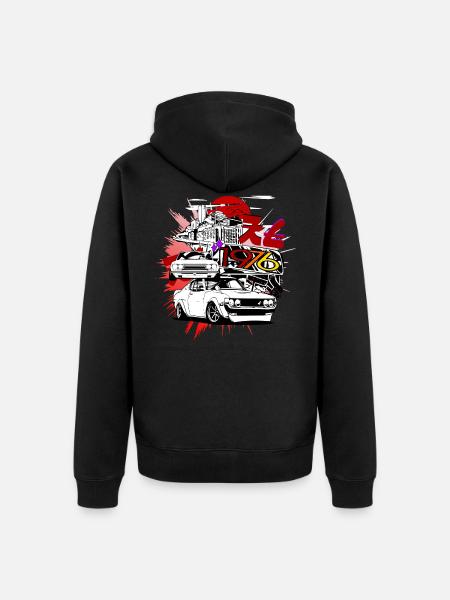 Skyline Japan Auto - Unisex Premium Bio Zip Hoodie - Schwarz