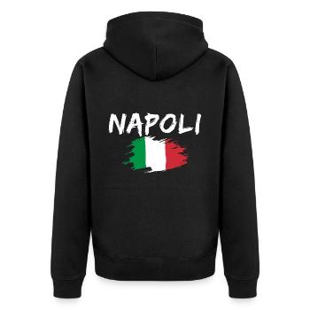 Naples Italie Drapeau Naples - Veste à capuche bio Premium Unisexe - noir - Dos - Nico (187cm)