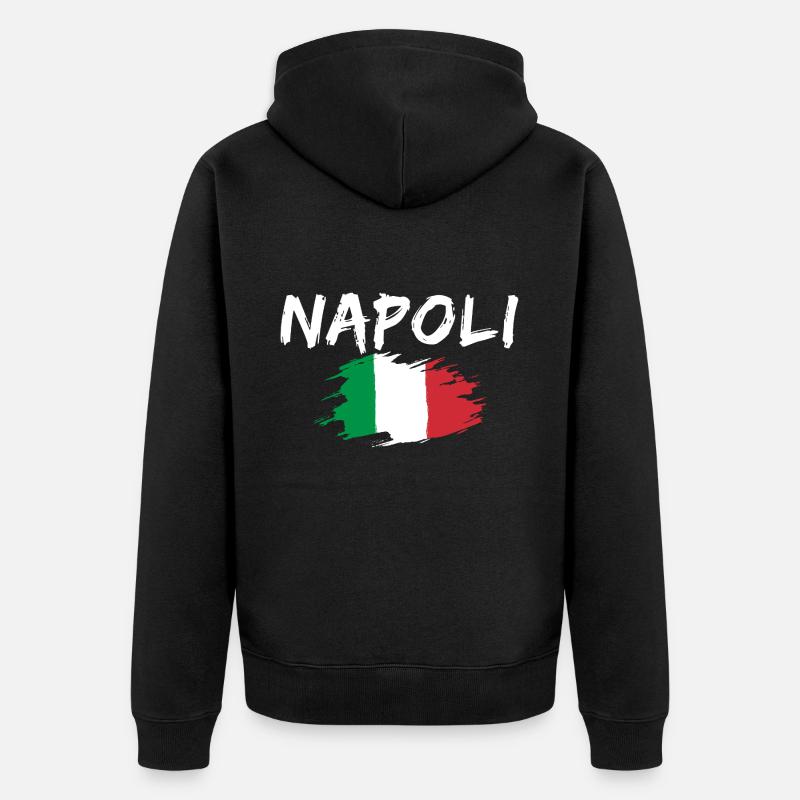 Naples Italie Drapeau Naples - Veste à capuche bio Premium Unisexe - noir