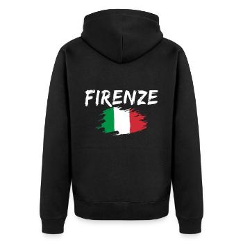 Florence Italie Drapeau Florence - Veste à capuche bio Premium Unisexe - noir - Dos - Nico (187cm)