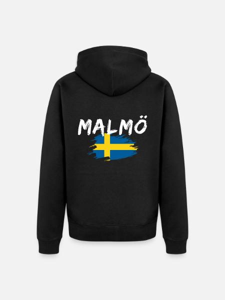 Malmö Drapeau Suède - Veste à capuche bio Premium Unisexe - noir