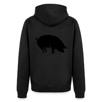 Animal porcin - Veste à capuche bio Premium Unisexe - noir - Dos - Nico (187cm)