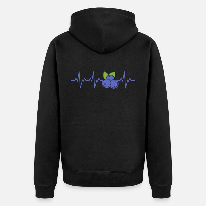 Blaubeeren - Unisex Premium Bio Zip Hoodie - Schwarz