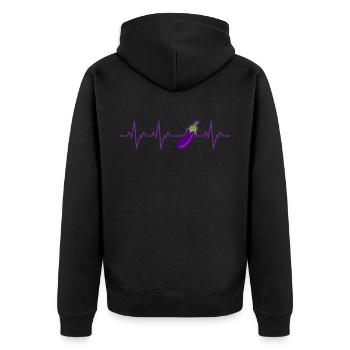 Aubergine - Veste à capuche bio Premium Unisexe - noir - Dos - Nico (187cm)