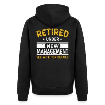 Retirement Retired funny saying Grandpa - Unisex Premium Organic Zip Hoodie - black - Back - Nico (187cm)