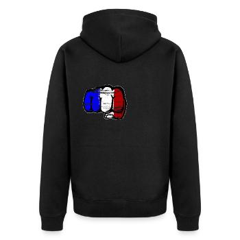 Drapeau de la France poing de main utilisé - Veste à capuche bio Premium Unisexe - noir - Dos - Nico (187cm)