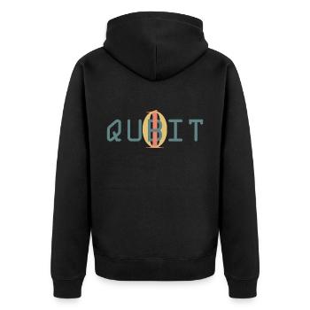 Qubit Quantum Entanglement Physics - Unisex Premium Organic Zip Hoodie - black - Back - Nico (187cm)