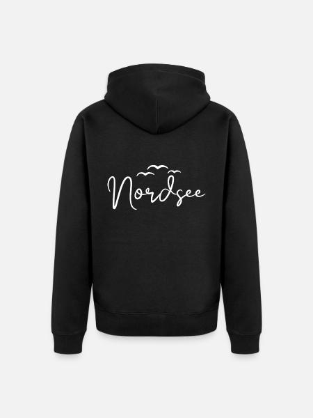 Nordsee Möwen - Unisex Premium Bio Zip Hoodie - Schwarz