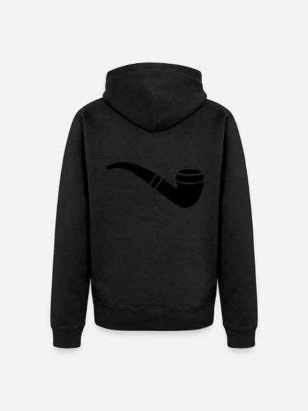 Smoking a pipe - Unisex Premium Organic Zip Hoodie - black