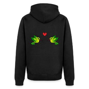 Colibri Comic Couple amour - Veste à capuche bio Premium Unisexe - noir - Dos - Nico (187cm)