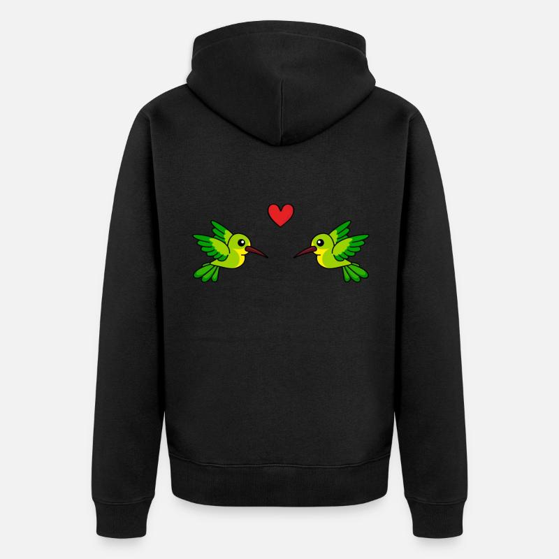 Colibri Comic Couple amour - Veste à capuche bio Premium Unisexe - noir
