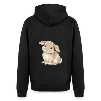 Mignon bébé lapin lapin - Veste à capuche bio Premium Unisexe - noir - Dos - Nico (187cm)