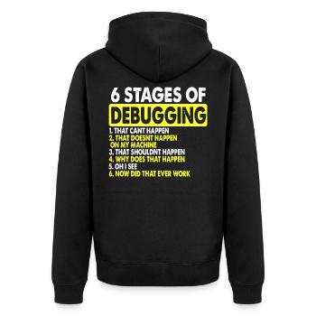 Débogage informatique - Veste à capuche bio Premium Unisexe - noir - Dos - Nico (187cm)