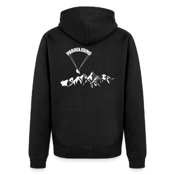 Montagnes de parapente - Veste à capuche bio Premium Unisexe - noir - Dos - Nico (187cm)